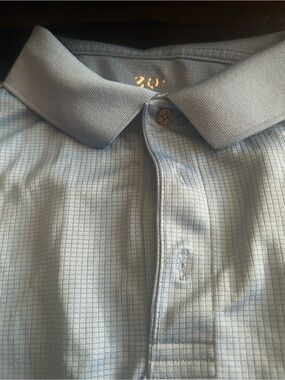 Izod Blue Grid Short Sleeve Polo